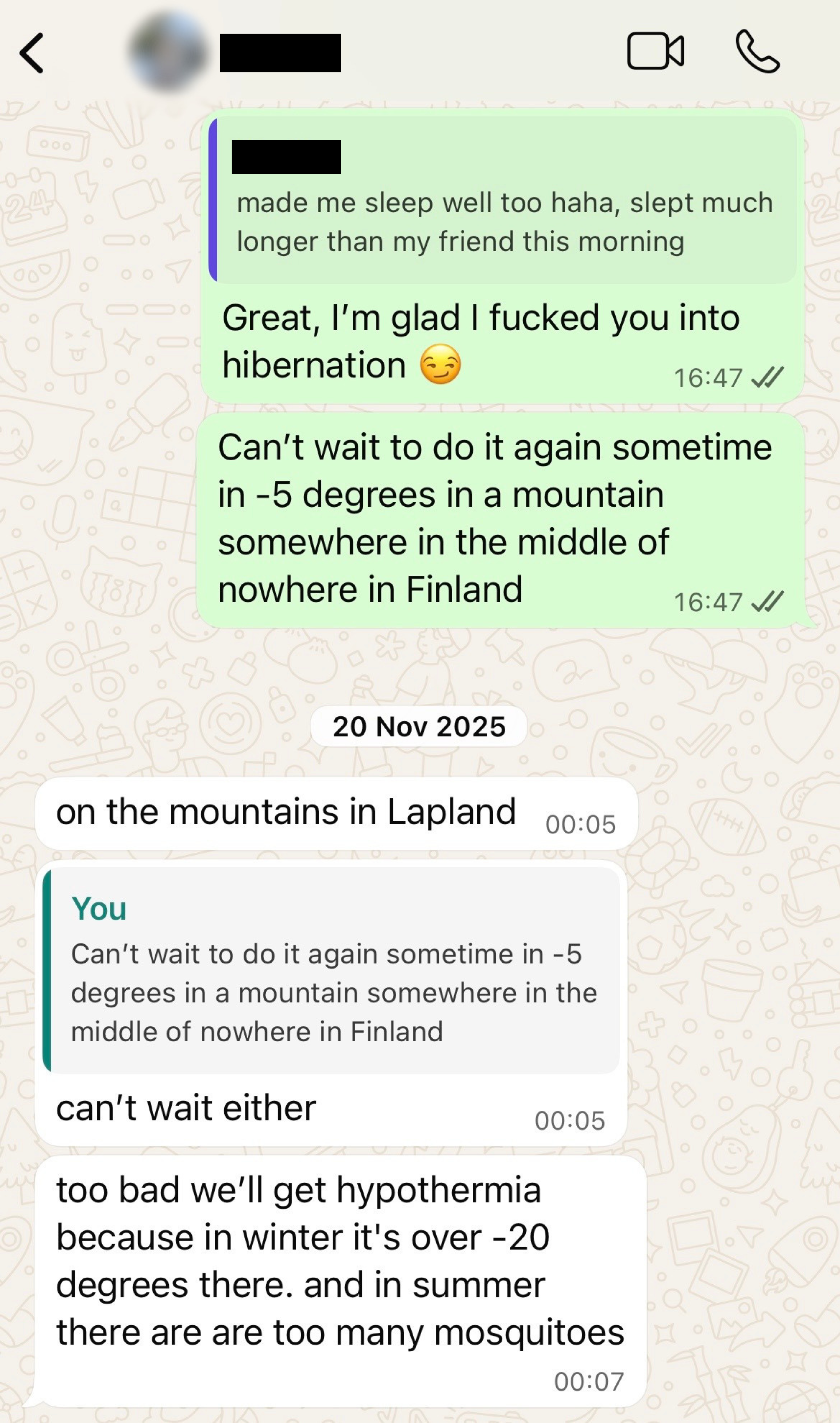 Client WhatsApp message